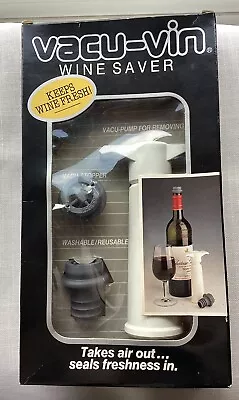 White Vacu-vin Wine Saver In Original Box New And Unused Two Stoppers • £9.99