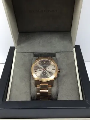 BURBERRY BU9353 The City Rose Gold-Tone Chronograph Mens WATCH IN BOX • $129.99