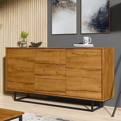 Loft Retro Industrial Sideboard Vintage Oak Cabinet Cupboard Chest Of Drawers • £169.90