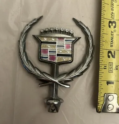 Vintage Cadillac Hood Ornament Emblem Crest Topper Wreath • $18