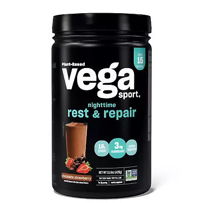 Vega Sport Rest & Repair Powder Chocolate Strawberry 3mg Melatonin 18g Protein • $30.15