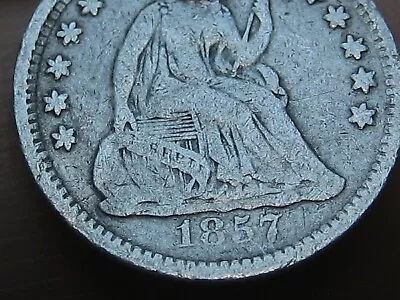 1857 P Seated Liberty Half Dime- VG/Fine Details • $11.67