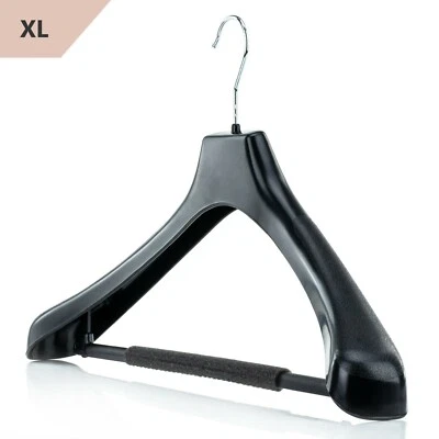 £67.80 • Buy Coat Hangers Clothes 50cm Extra Wide Strong Black Plastic Adult Trouser Bar Suit