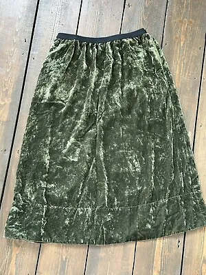 Bellerose Skirt. Size 2. Green Crushed Velvet. • £8