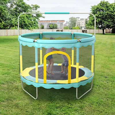 Kids Trampoline For 3-15 Year Bouncer With Enclosure Safety Gymnastics Bar Sport • £89.95