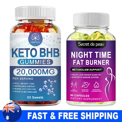 Keto BHB Gummies Ketones Advanced Weight Loss Night Time Fat Burner Supplement • $22.99