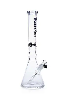 Hoss Glass 18  Pinched Beaker Base Clear Thick Glass Bong - Black • $98.99