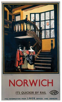 £16.95 • Buy Vintage Norwich Inside Tudor Building Art Railway Travel Poster A1/A2/A3/A4