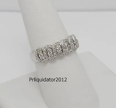 1/2CT Diamond Anniversary Cluster Wedding Bridal Ring Band 10K White Gold • $359.99