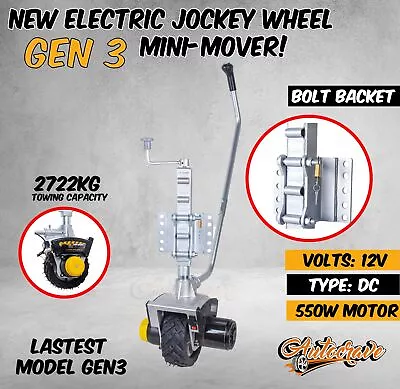 Motorised Electric Caravan Mini Mover Jockey Wheel GEN3 12v 550W Boat Trailer • $495