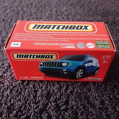 Matchbox 1-100 Power Grabs - #6/100 '19 Jeep Renegade - Blue • £2.50