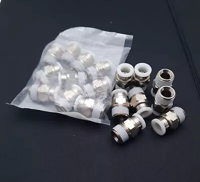 Lot Of 18 Pisco PC3/8-03 One Touch Coupling 3/8  Tube Diameter 3/8 Thread 1.0Mpa • $40