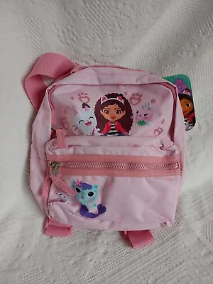 NWT Gabby's Dollhouse Pink Backpack Preschool Small Size 10  X 8  Glitter Read • $29.99