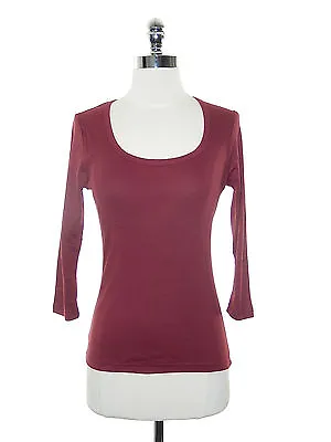 Women 3/4 Sleeve 100% Cotton Scoop Neck Fitted Stretch T Shirt Reg Plus S-xl • $5.59