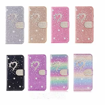 Bling Glitter Flip Wallet Phone Case Cover For Samsung A21S A41 A22 S22 S23 A53 • £7.91