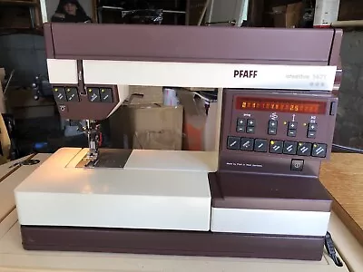 $250 • Buy PFAFF Creative 1471 Sewing Machine + Presser Feet  + Book And Cabinet