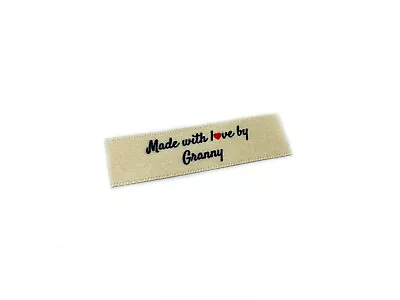 Made With Love By Granny Labels In Cream - Flat 15x50 - 40 Pack - Sew On • £9.99