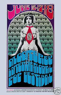 $12.95 • Buy Classic Psychedelic  Rock Festival : Monterey Pop Concert Poster 1967  12x18