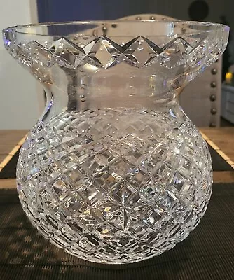 VTG Waterford Crystal Corset Bouquet Flower Vase 9.25  Ireland Made. Lismore Cut • $125