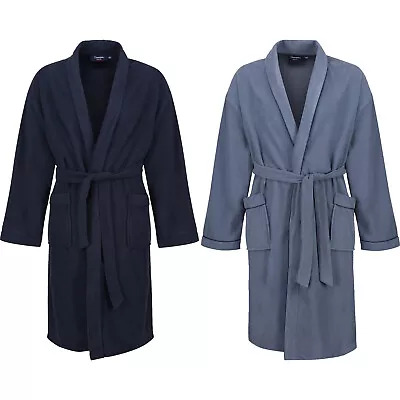 New Mens Dressing Gown Micro Fleece Luxury Bath Robe Thermal Soft Warm Housecoat • £14.99