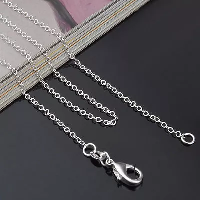 Sterling Silver Plated Chain Necklace 925 Stamped Dainty Elegant APPROX 1.2MM • $3.79