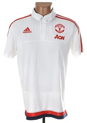 Manchester United 2015/2016 Polo Football Shirt Jersey Adidas Size M Adult • $26.99