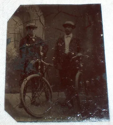 $20 • Buy Bicycle Messengers , Original Antique Tintype , Young Men Occupational Photo
