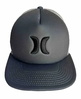 Hurley Trucker Hat Cap Gray Foam Classic Black Logo Mesh Snapback Skater • $8.50