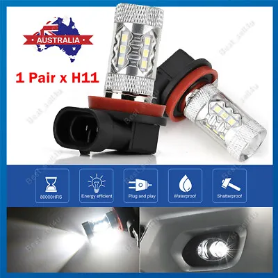 2pcs H11 H8 H9 LED Headlight Bulbs Kit 6000K Globe High/Low Beam White Bright AU • $14.59