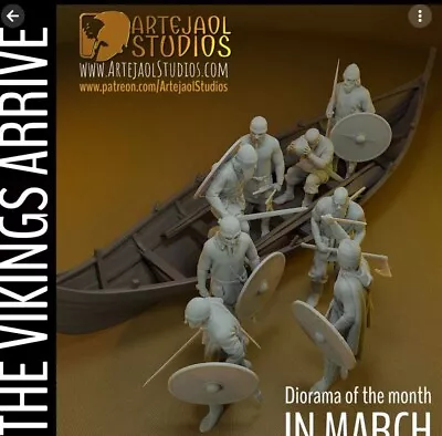 Vikings Arrive  Diorama Scene Full Set 1/35th Resin Printed • £70