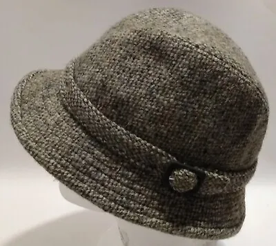 VTG Harris Tweed Feora Hat Cap Men's 6 7/8 100% Wool Hand Woven Great Britain  • $29