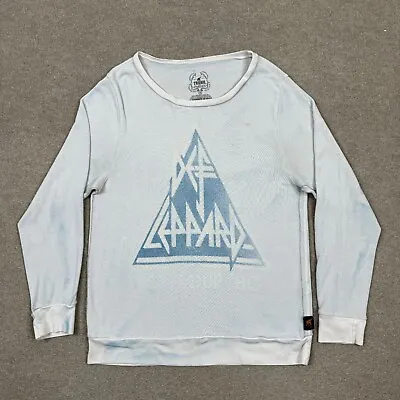 Def Leppard Trunk LTD Shirt Women's Size M White Blue Pullover Casual Ladies • $19.79