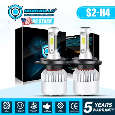 IRONWALLS 9003 H4 LED Headlight Bulbs For Honda Civic 1992-2003 CR-V 2007-2014 • $17.99