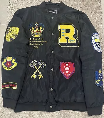 Vintage Reasons Letterman Jacket With Patches • $50