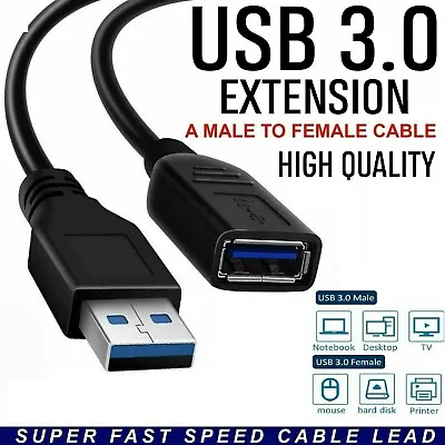 $6.59 • Buy USB 3.0 SUPER SPEED Male To Female Extender Cable Extension Wire 1M/1.5M Cord AU