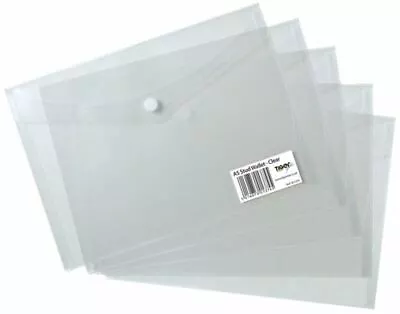 Clear Stud Wallet A5 Document Folder Cover Storage School Office Holder • £1.99