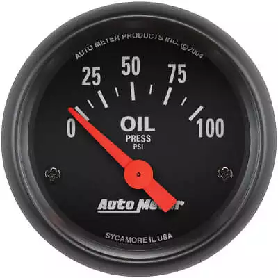 Autometer Z-Series 2-1/16  Oil Pressure Gauge 0-100 PSI Electric AU2634 • $220.95