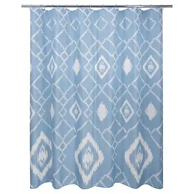 Blue Coastal Ikat Medallion Polyester Fabric Printed Shower Curtain 72 X70  • $14.99
