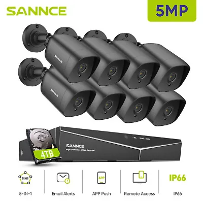SANNCE 5in1 8CH DVR HD 5MP CCTV Security Camera System Oudoor EXIR Night Vision • $297.49