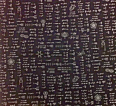 RK199 STEM Chemistry Science Math Equations Tesla Newton Cotton Quilt Fabric • $12.97