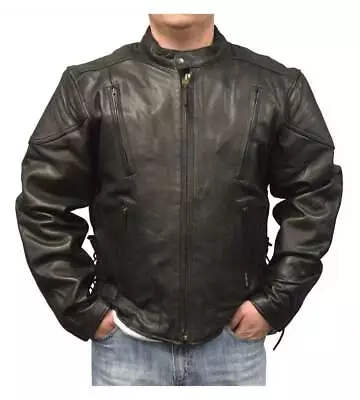 Redline Men's Touring Leather Motorcycle Jacket W/ Gator Lining M-400GS • $229.95