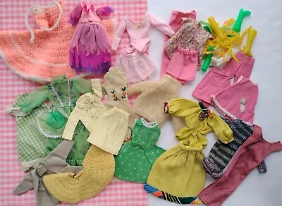 1960s 70s Barbie Clone Fashion Lot Dresses Tops Skirts Shoes Pink Green Yellow • $23.75