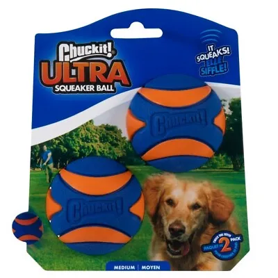 £10.99 • Buy Dog Play Fetch Toy Ball Chuckit! Ultra Squeaker Dog Toy Fetch Ball 2 Pack