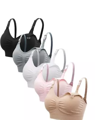 New Seamless Nursing Maternity Bra Breastfeeding Removable Pads No Wire • £6.99