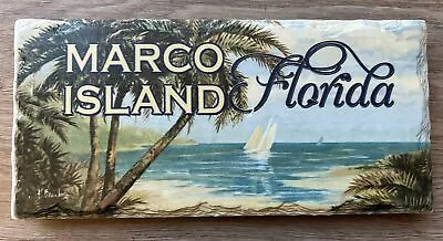 Marco Island Florida Stone Sign Palm Trees Beach Ocean Coastal • $3.99