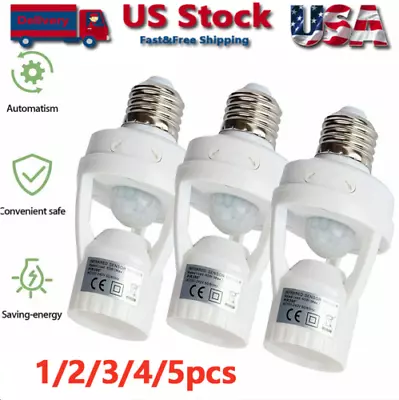 Infrared PIR Motion Sensor E27 LED Light Lamp Bulb Holder Socket Switch 110/220V • $27.49