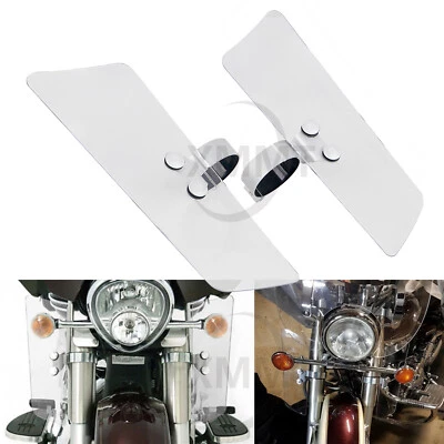 $61.98 • Buy Clear Fork Wind Deflectors W/ Mount Bracket For Honda Yamaha V Star 950/1300 US