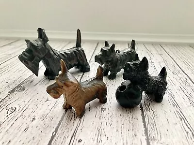 Antique Cast Iron Pewter Metal Scottie Scottish Terrier Pencil Holder Collection • $30