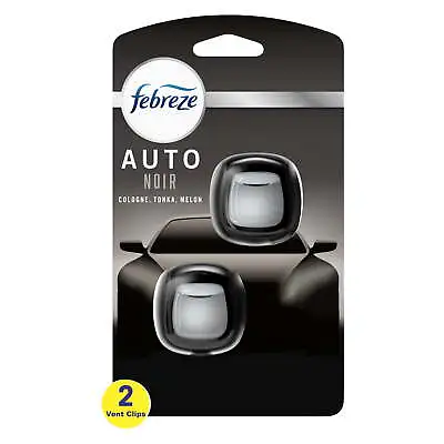 Febreze AUTO Air Freshener Vent Clip Noir Scent .07 Oz. Car Vent Clip Pack Of 2 • $12.99