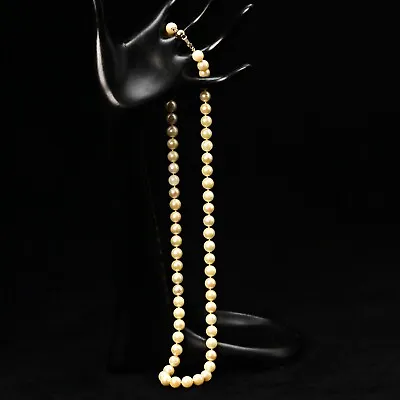 MIKIMOTO Original Vintage Designer Signed 14k Gold Princess Akoya Pearl Necklace • $1450